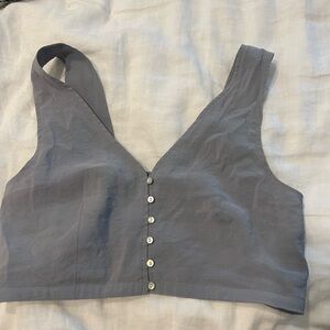 Madewell Softdrape Gwen Crop Vest Top in Still Dawn SIZE 10